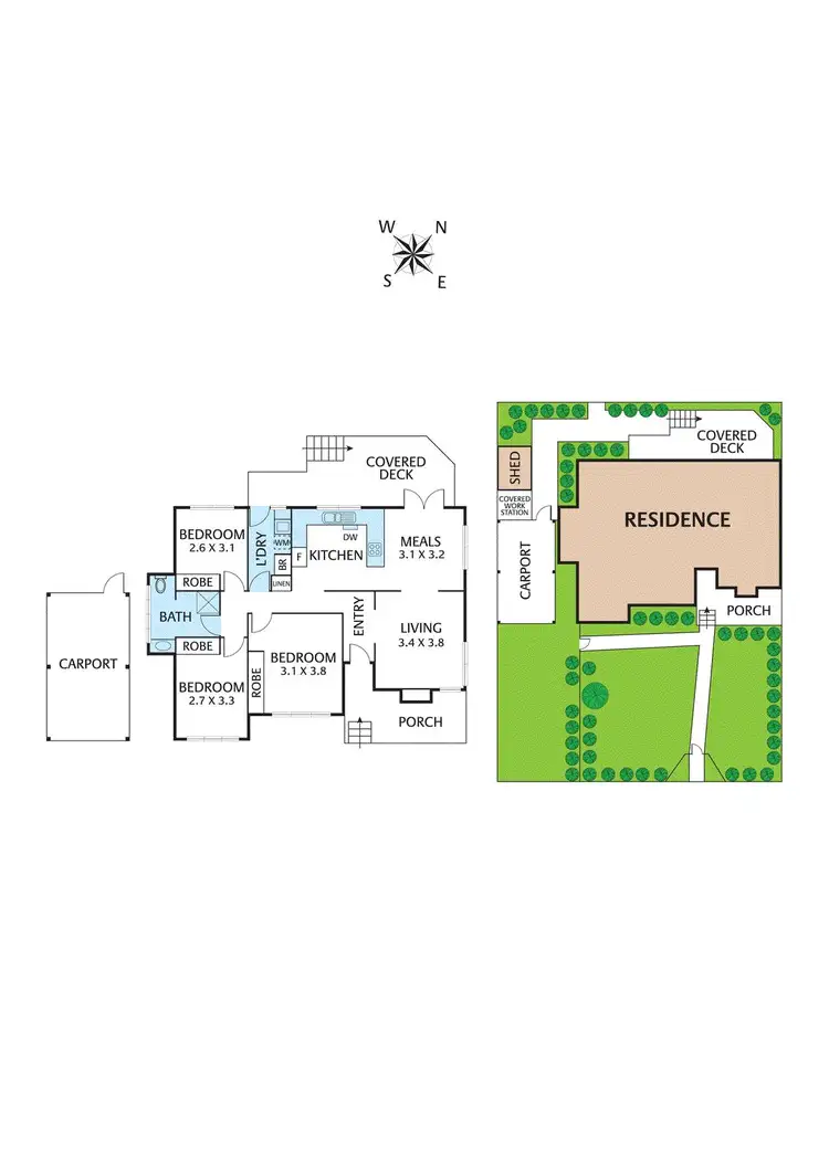 Floorplan of Homely unit listing, 1/34 Warnes Road, Mitcham VIC 3132