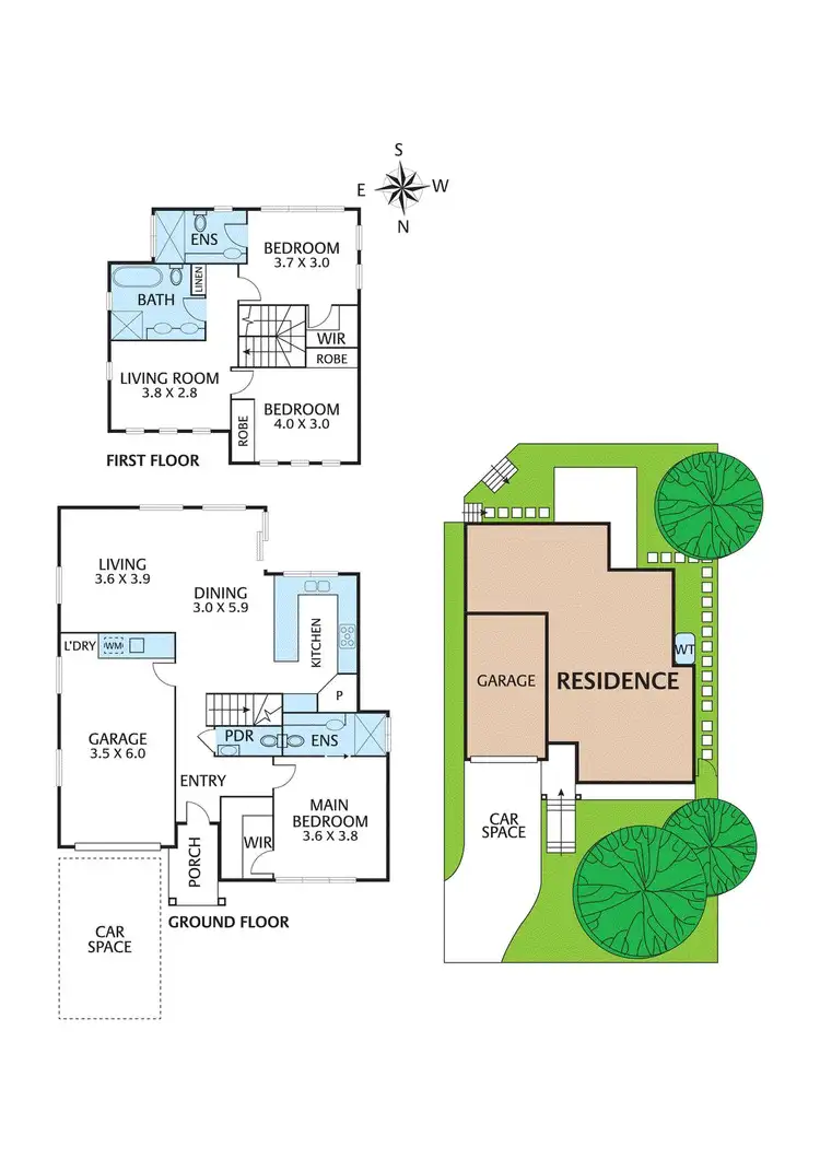 Floorplan of Homely townhouse listing, 1/385 Springfield Road, Nunawading VIC 3131