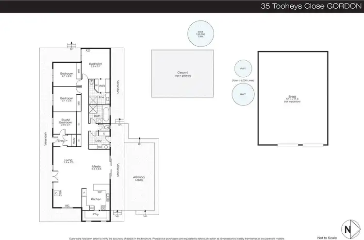 Floorplan of Homely house listing, 35 Tooheys Close, Gordon VIC 3345