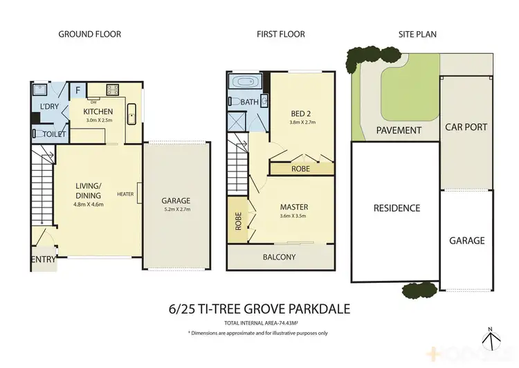 Floorplan of Homely townhouse listing, 6/25 Ti Tree Grove, Parkdale VIC 3195