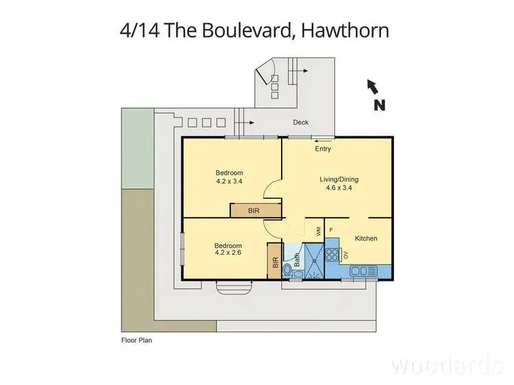 Floorplan of Homely apartment listing, 4/14 The Boulevard, Hawthorn VIC 3122
