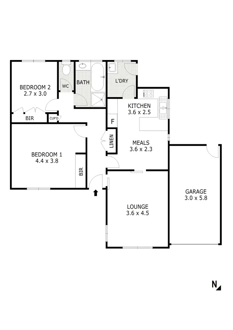 Floorplan of Homely unit listing, 3/22 Pinniger Street, Broadford VIC 3658