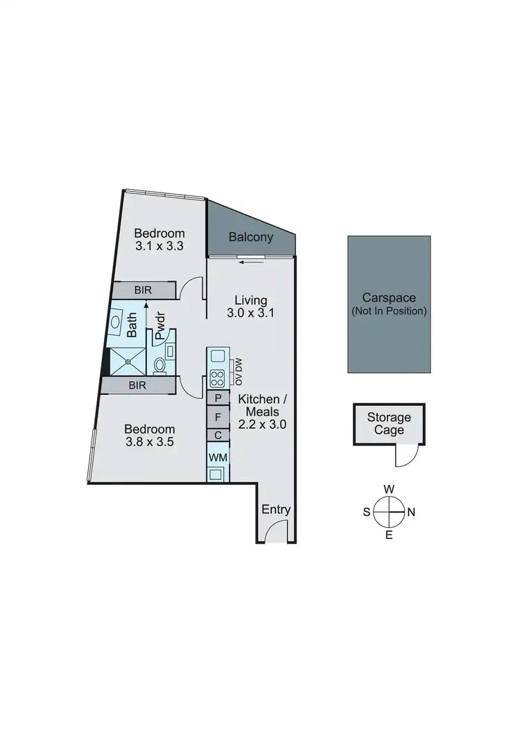 Floorplan of Homely apartment listing, 910/338 Kings Way, South Melbourne VIC 3205