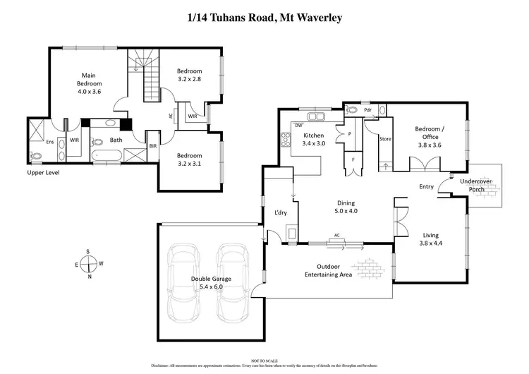 Floorplan of Homely townhouse listing, 1/14 Tuhans Road, Mount Waverley VIC 3149
