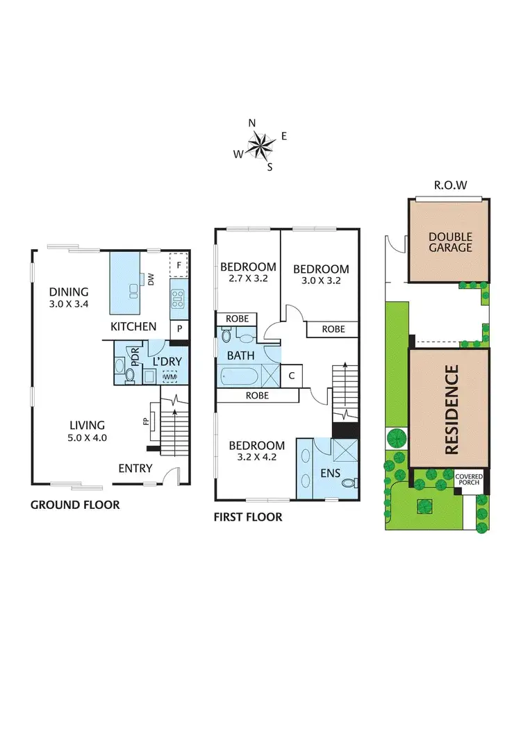 Floorplan of Homely townhouse listing, 18 Woodstock Crescent, Ivanhoe VIC 3079