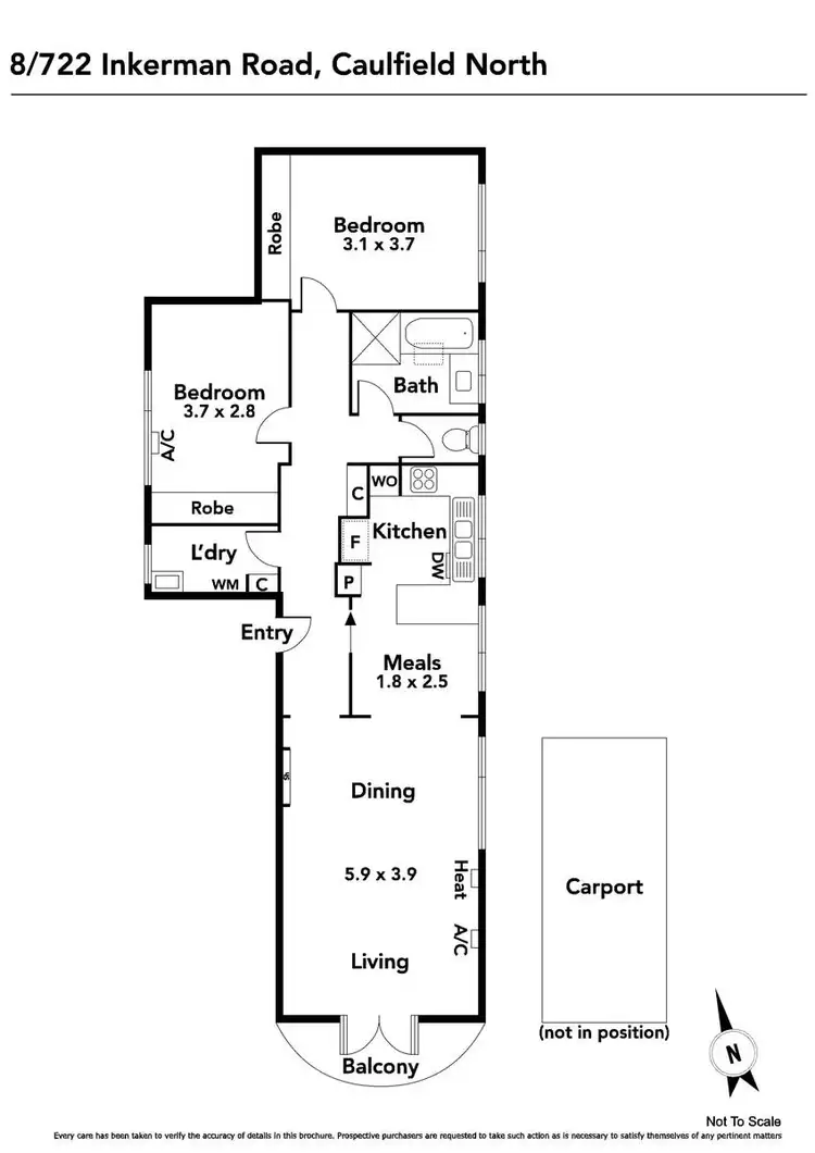 Floorplan of Homely apartment listing, 8/722 Inkerman Road, Caulfield North VIC 3161
