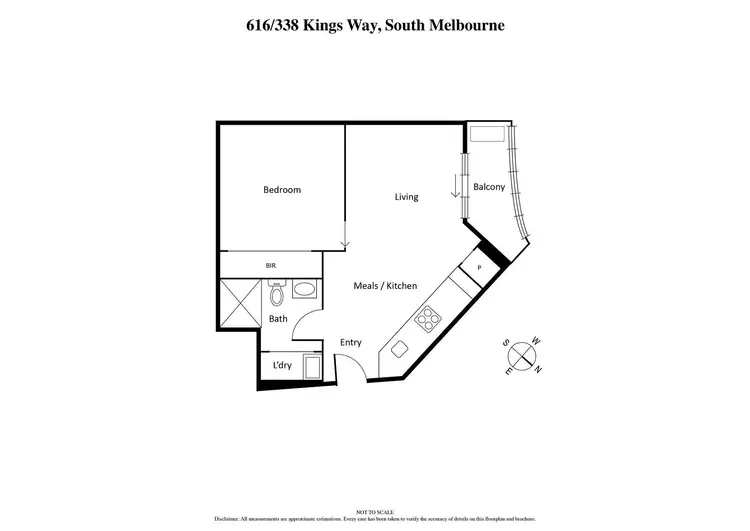 Floorplan of Homely apartment listing, 616/338 Kings Way, South Melbourne VIC 3205