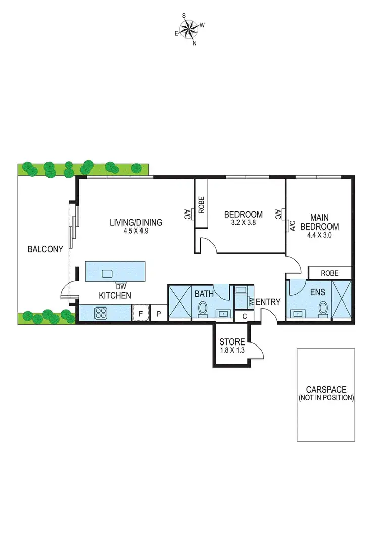 Floorplan of Homely apartment listing, 303/2-4 Blair Street, Bentleigh VIC 3204