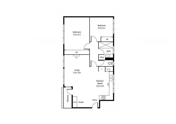 Floorplan of Homely apartment listing, 2/5 Alfriston Street, Elwood VIC 3184