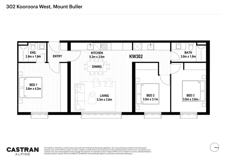 Floorplan of Homely apartment listing, 302 Kooroora West, 2-4 The Avenue, Mount Buller VIC 3723