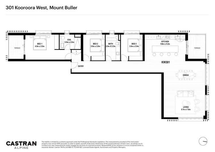 Floorplan of Homely apartment listing, 301 Kooroora West, 2-4 The Avenue, Mount Buller VIC 3723