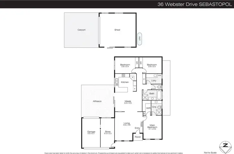 Floorplan of Homely house listing, 36 Webster Drive, Sebastopol VIC 3356