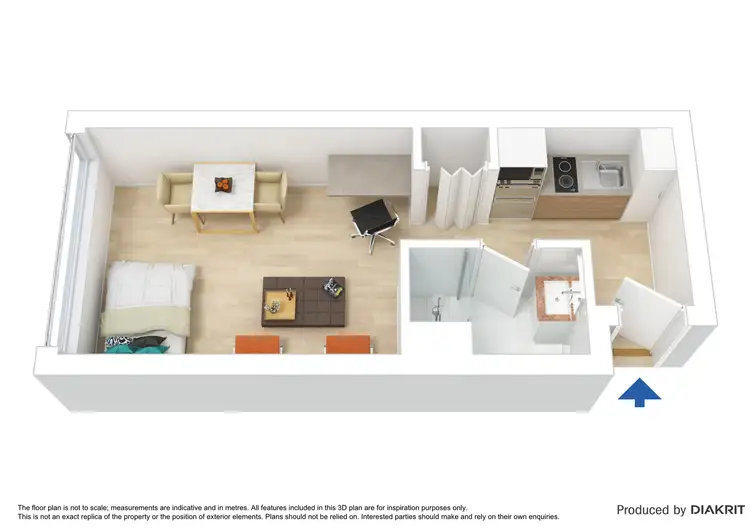 Floorplan of Homely studio listing, 1606/181 ABeckett Street, Melbourne VIC 3000