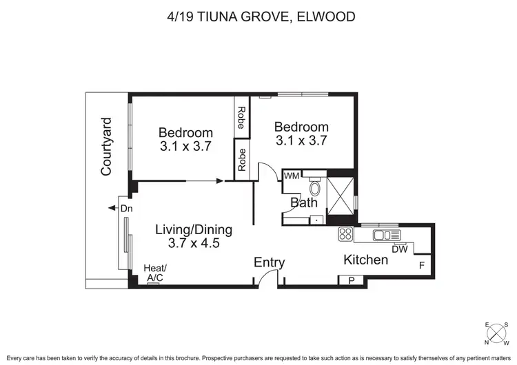 Floorplan of Homely apartment listing, 4/19 Tiuna Grove, Elwood VIC 3184