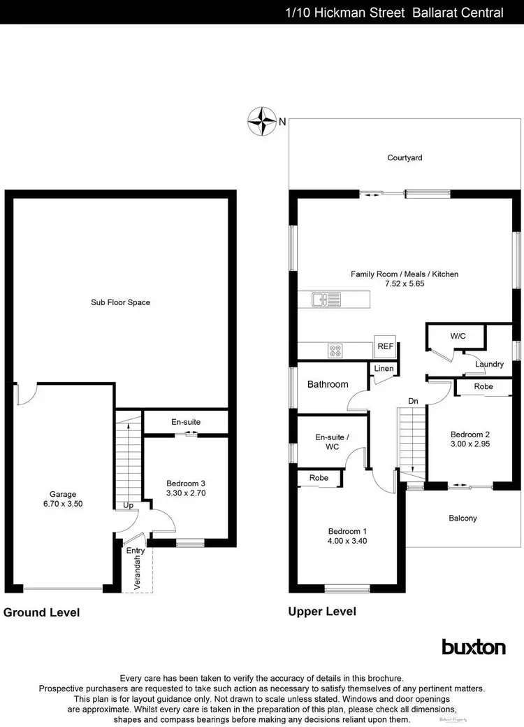 Floorplan of Homely unit listing, 1/10 Hickman Street, Ballarat Central VIC 3350
