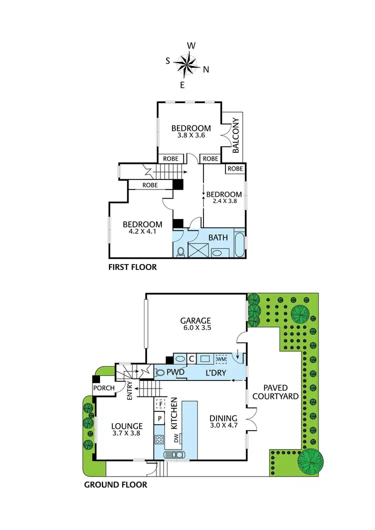 Floorplan of Homely townhouse listing, 2/24 Graeme Avenue, Montmorency VIC 3094