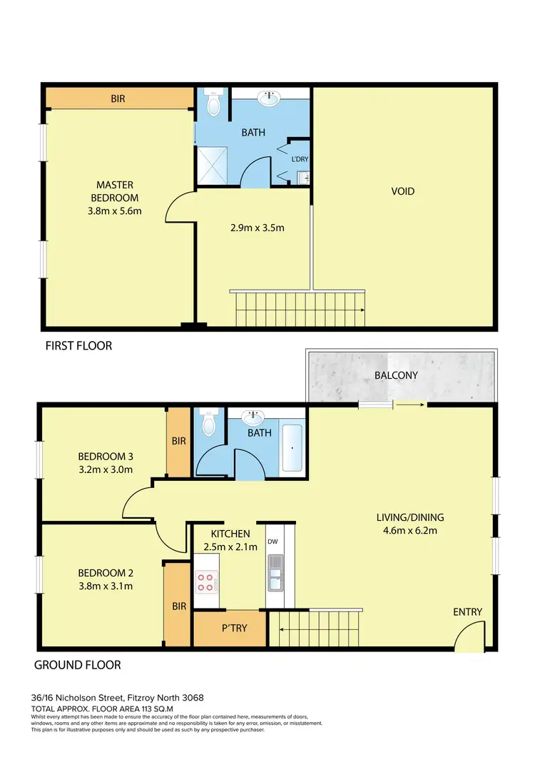 Floorplan of Homely townhouse listing, 36/16 Nicholson Street, Fitzroy North VIC 3068