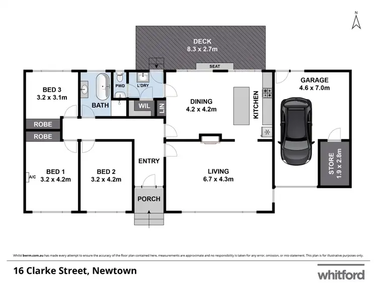 Floorplan of Homely house listing, 16 Clarke Street, Newtown VIC 3220