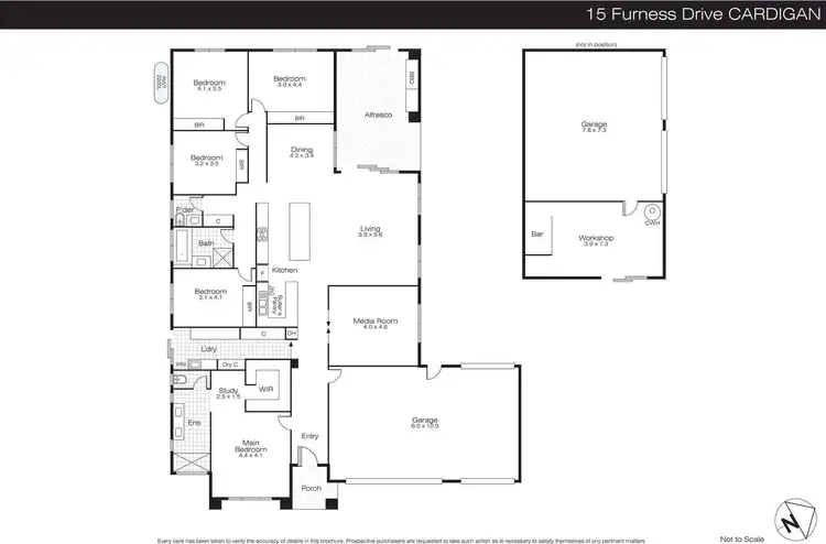 Floorplan of Homely house listing, 15 Furness Drive, Cardigan VIC 3352