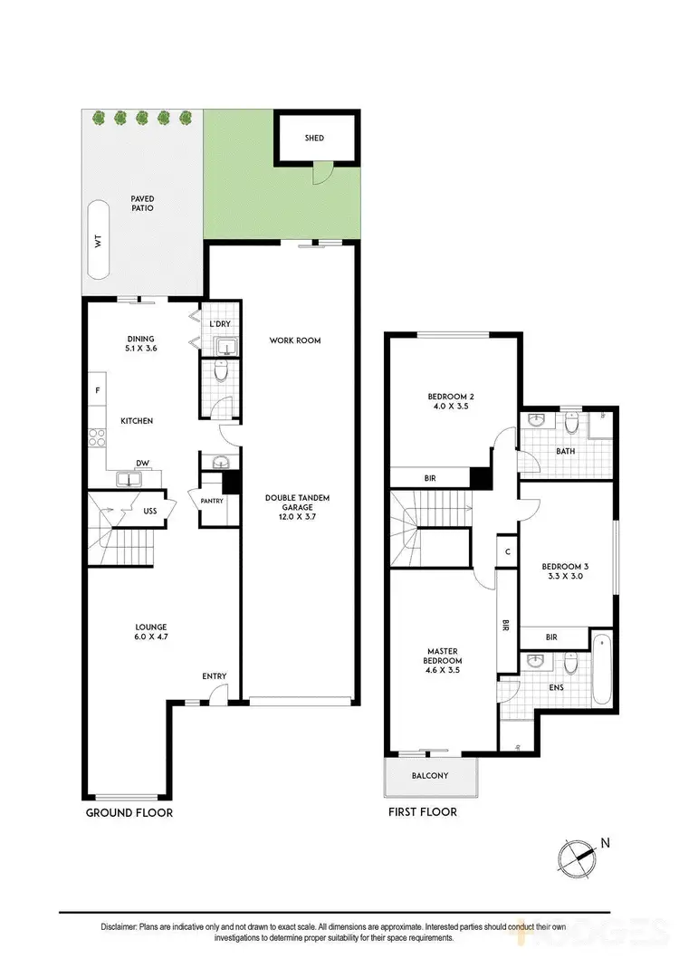 Floorplan of Homely townhouse listing, 1/370 Como Parade West, Parkdale VIC 3195