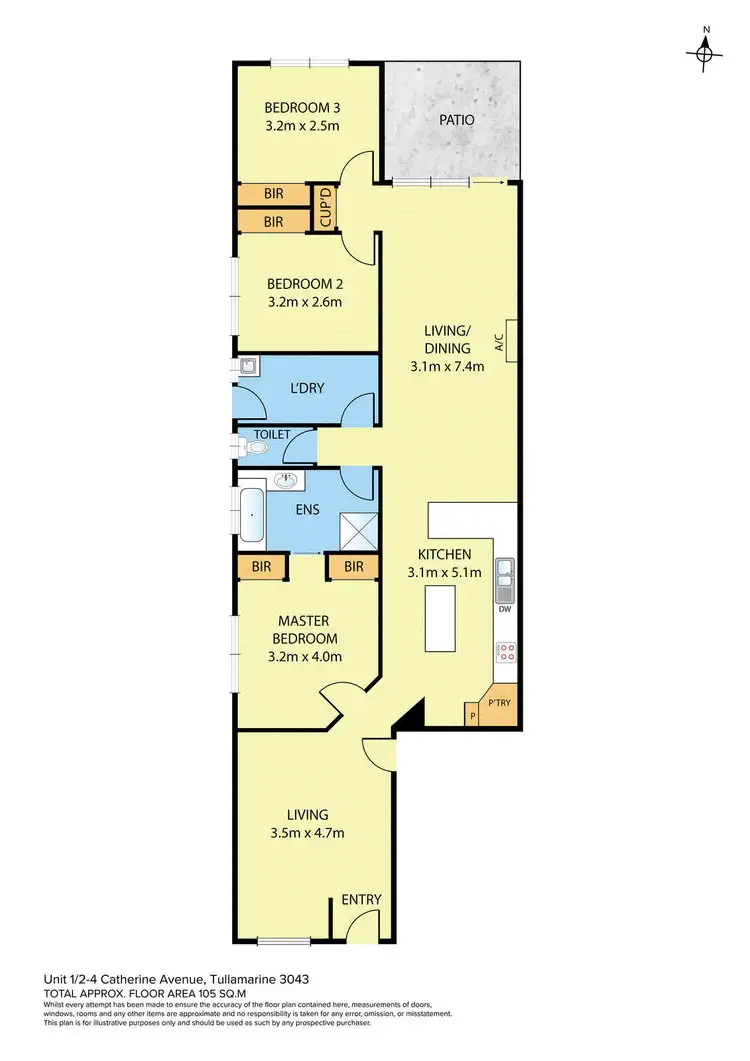 Floorplan of Homely townhouse listing, 1/2-4 Catherine Avenue, Tullamarine VIC 3043