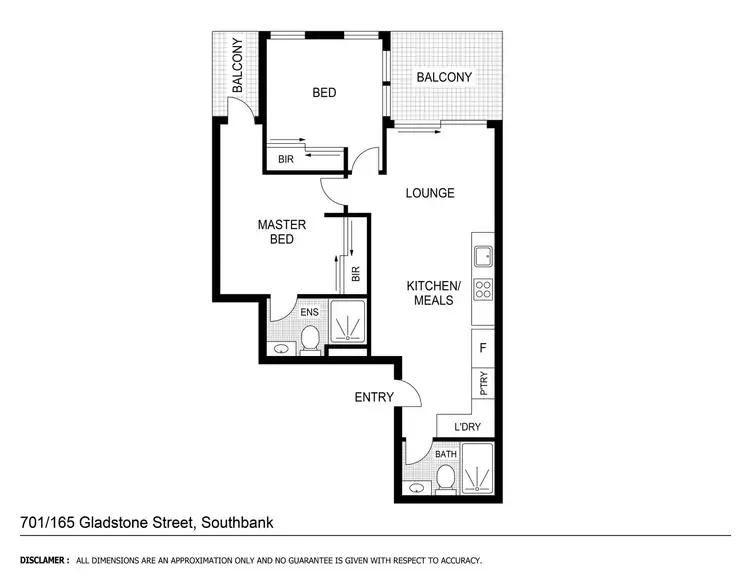 Floorplan of Homely apartment listing, 701/165 Gladstone Street, South Melbourne VIC 3205