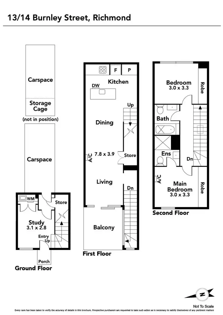 Floorplan of Homely townhouse listing, 13/14 Burnley Street, Richmond VIC 3121