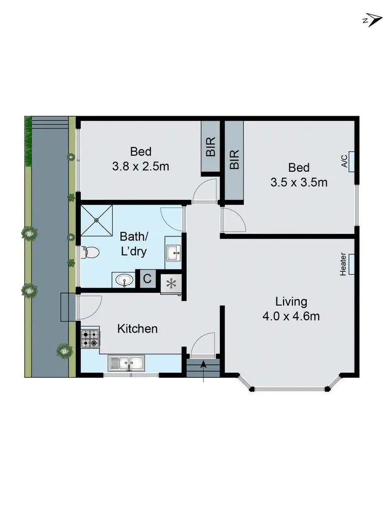 Floorplan of Homely unit listing, 1/13 Burns Avenue, Clayton South VIC 3169