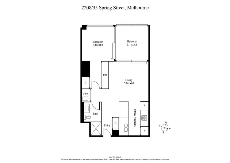 Floorplan of Homely apartment listing, Level 22, 2208/35 Spring Street, Melbourne VIC 3000