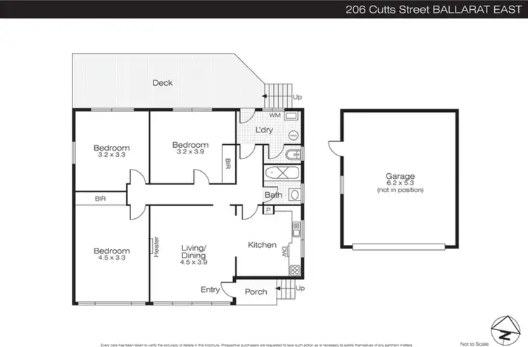 Floorplan of Homely house listing, 206 Cutts Street, Ballarat East VIC 3350