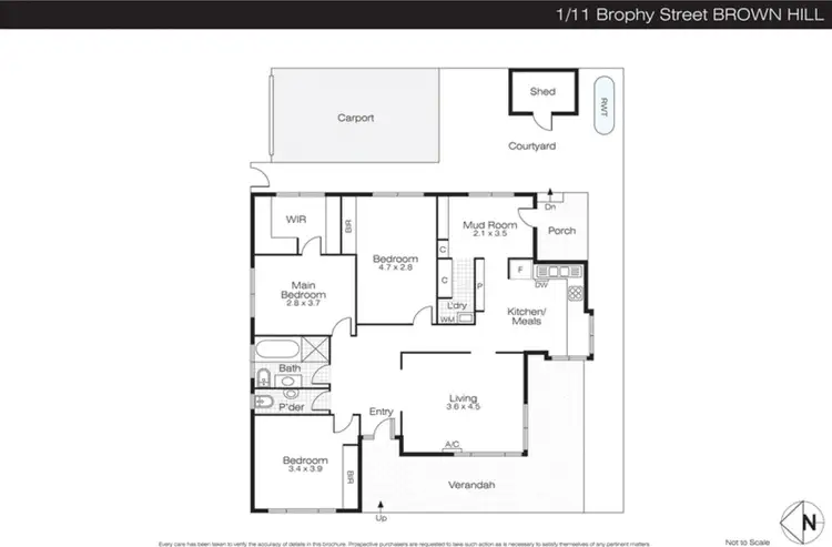 Floorplan of Homely house listing, 1/11 Brophy Street, Brown Hill VIC 3350