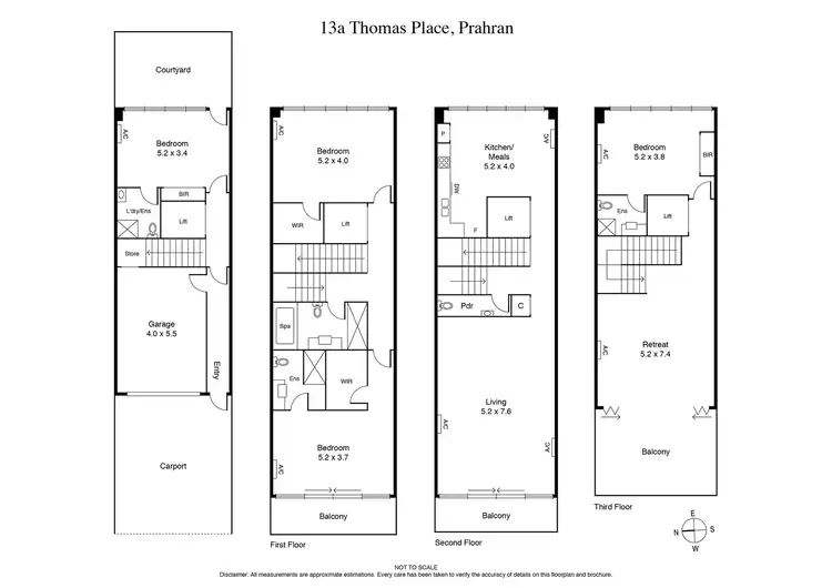 Floorplan of Homely house listing, 13A Thomas Place, Prahran VIC 3181