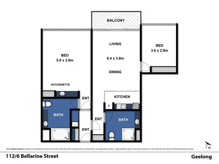 Floorplan of Homely apartment listing, 112/6-8 Bellerine Street, Geelong VIC 3220