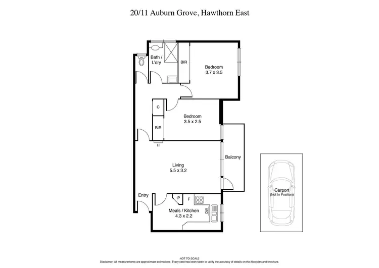 Floorplan of Homely apartment listing, 20/11 Auburn Grove, Hawthorn East VIC 3123