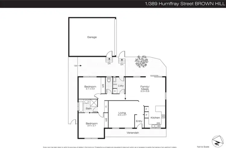 Floorplan of Homely house listing, 1/389 Humffray St N, Brown Hill VIC 3350