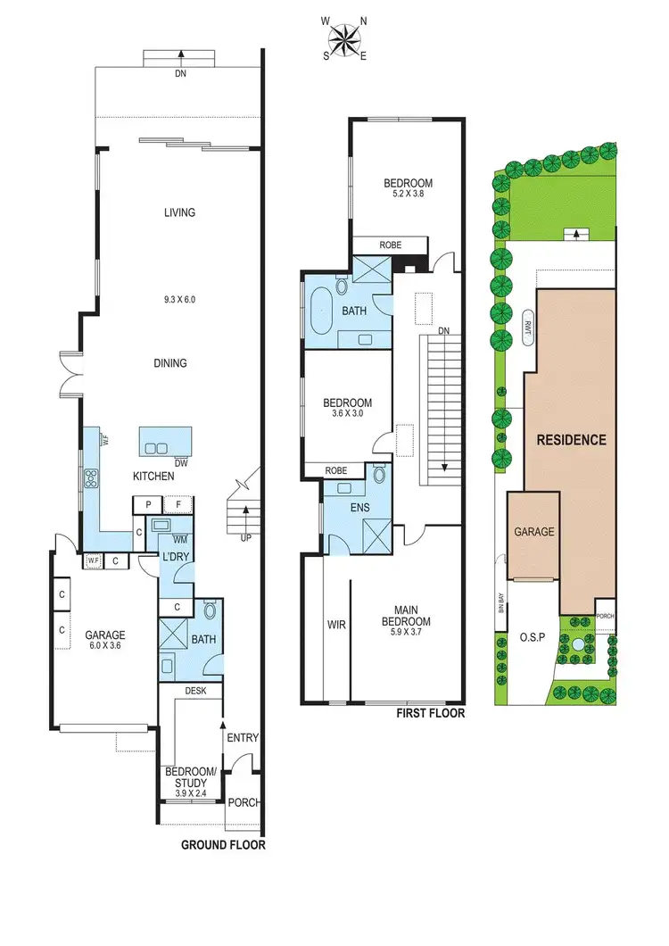 Floorplan of Homely townhouse listing, 3A Daphne Street, Bentleigh East VIC 3165