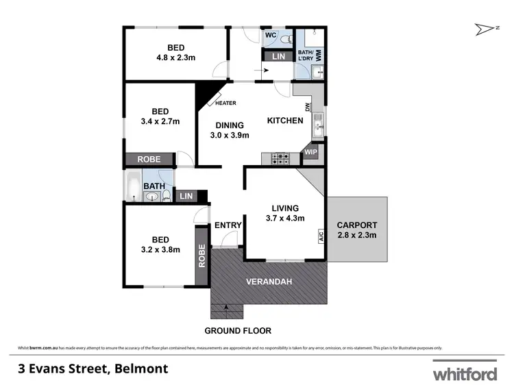 Floorplan of Homely house listing, 3 Evans Street, Belmont VIC 3216