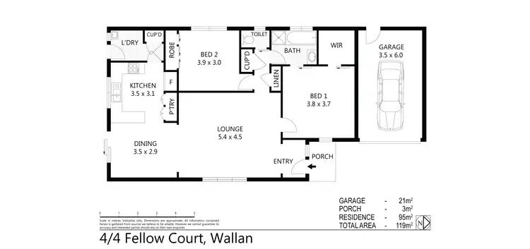 Floorplan of Homely unit listing, 4/4 Fellow Court, Wallan VIC 3756