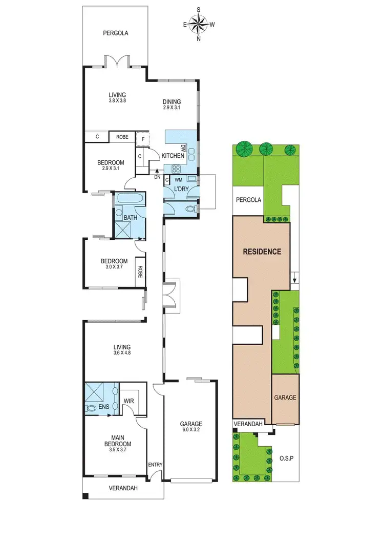 Floorplan of Homely townhouse listing, 6 Ross Street, Bentleigh VIC 3204