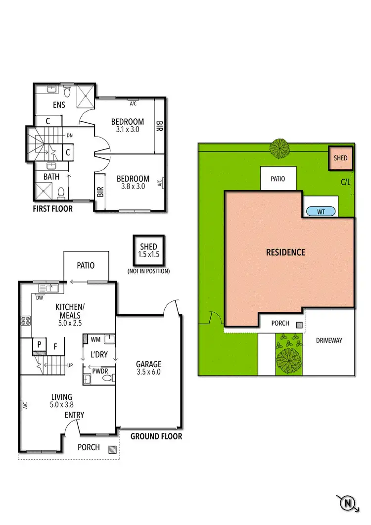 Floorplan of Homely townhouse listing, 73A Gowrie Street, Glenroy VIC 3046