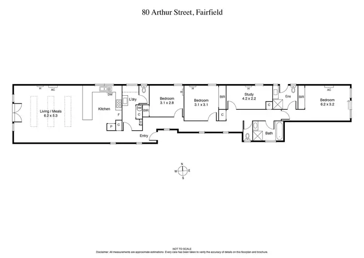 Floorplan of Homely house listing, 80 Arthur Street, Fairfield VIC 3078