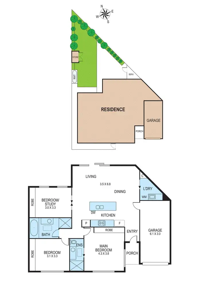 Floorplan of Homely townhouse listing, 3/1 Romney Close, Moorabbin VIC 3189