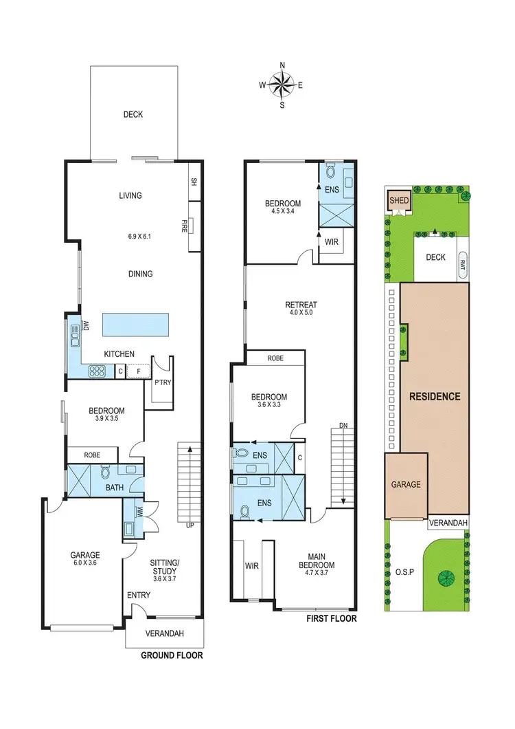 Floorplan of Homely townhouse listing, 99A Deakin Street, Bentleigh East VIC 3165