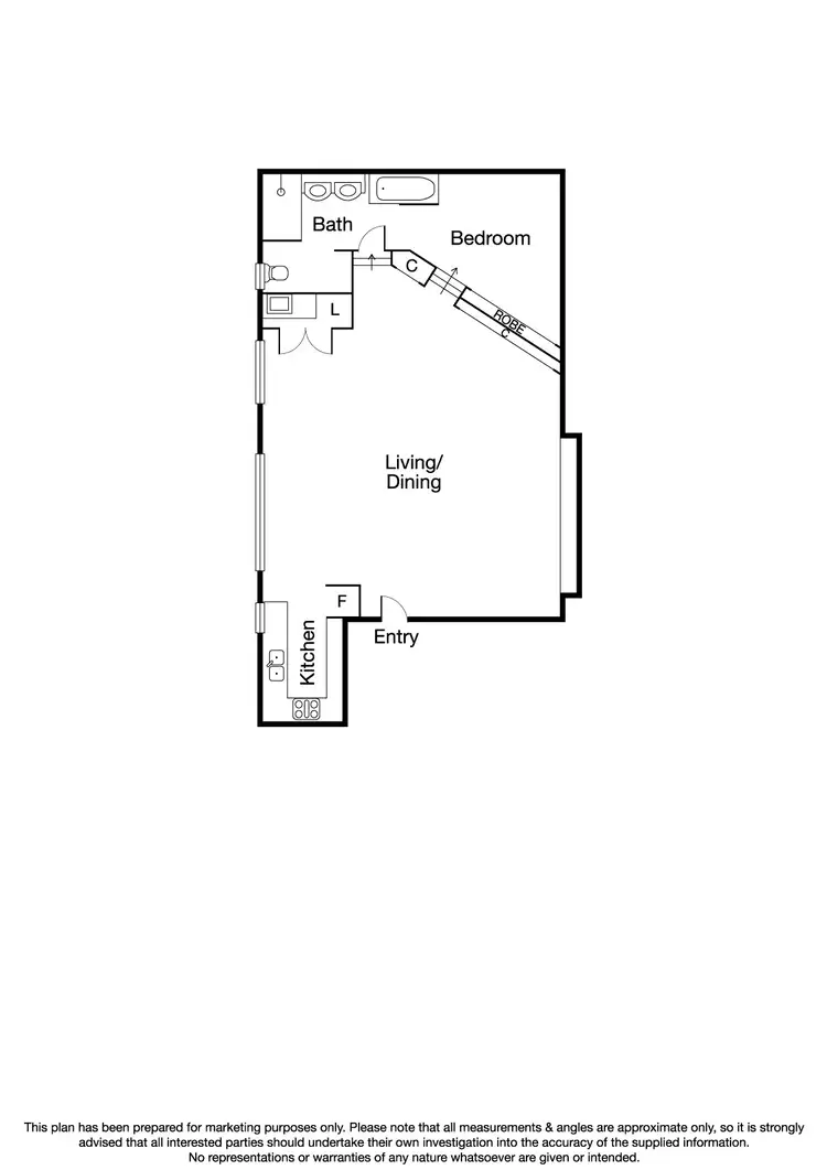 Floorplan of Homely apartment listing, 1/12 Warburton Lane, Melbourne VIC 3000