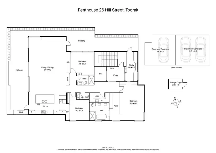 Floorplan of Homely apartment listing, Penthouse/26 Hill Street, Toorak VIC 3142