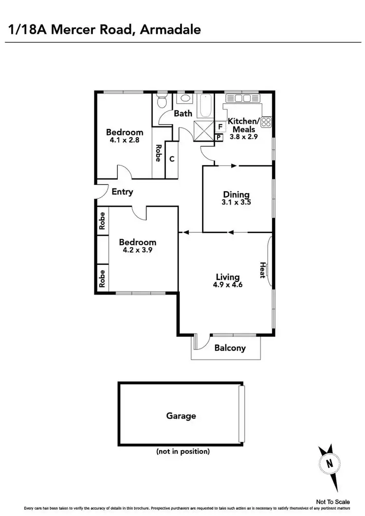 Floorplan of Homely apartment listing, 1/18a Mercer Road, Armadale VIC 3143