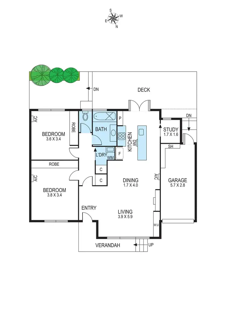 Floorplan of Homely villa listing, 2/88 Roslyn Street, Brighton VIC 3186