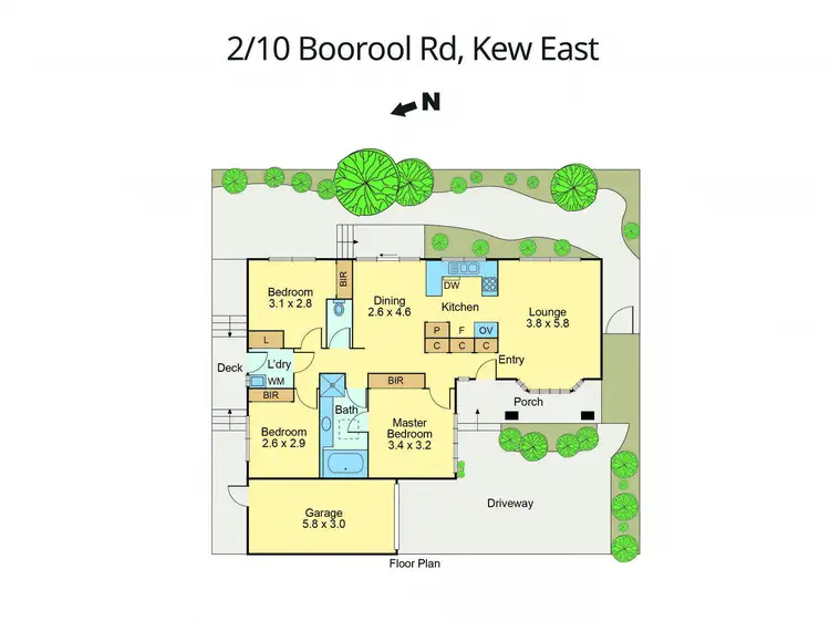 Floorplan of Homely unit listing, 2/10 Boorool Road, Kew East VIC 3102
