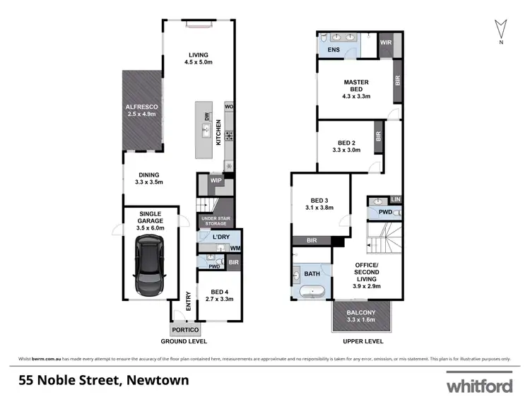 Floorplan of Homely townhouse listing, 55 Noble Street, Newtown VIC 3220