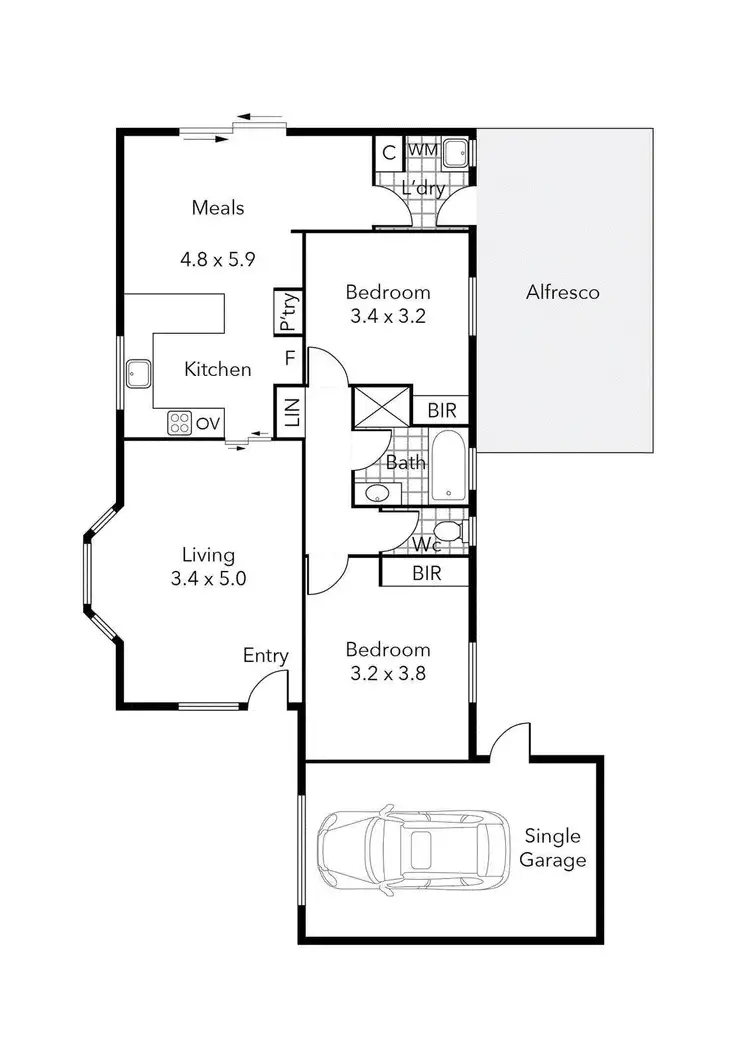 Floorplan of Homely house listing, 3/38 Yarrowee Street, Sebastopol VIC 3356